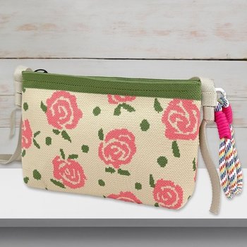 미니 니트 크로스 백 파우치 가방 아이보리 장미 (WFH1KXN)