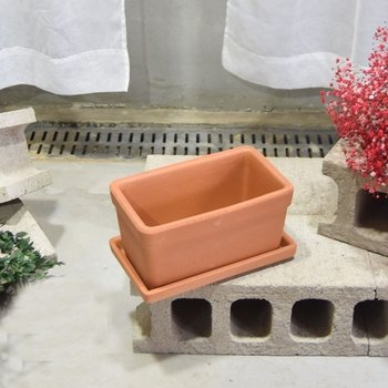 이탈리아 토분.옆이넓은직사각 26x15x13cm 받침셋트  (WDC0A44)