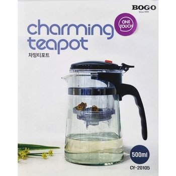 BOGO 원터치 상명배 내열유리 차밍 티포트 500ml (W95839A)