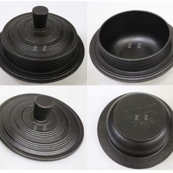 통주물 RI02EK31 가마솥 인덕션 12CM 무쇠 가마솥 무쇠 냄비 가마솥 1인돌솥