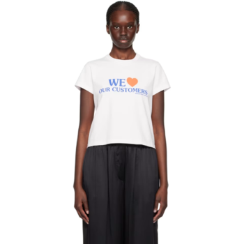 [해외] 알렉산더왕 티셔츠 핑크 위 러브 아워 커스터머 티셔츠 241187F110033