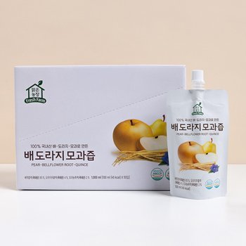 (주) 휴온스네추럴 맑은농장 무설탕 무첨가 배도라지즙 국내산 과일채소100% (100ml*10포/1박스)