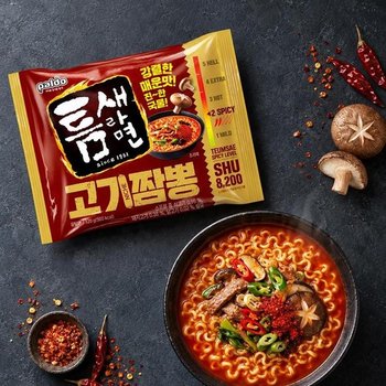 [팔도] 틈새라면 고기짬뽕 32개입 (4개입번들 x 8개) / 봉지라면 (53257665)