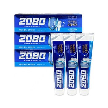 2080 SUYW6684 파워쉴드 플러스 블루 더블민트 140g 3입 -TJ 2080치약 치약 2080 칫솔 양치 양치