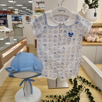 아가방 (이마트산본점) 디즈니베이비 여름 블루미키반팔우주복(모자)