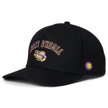 [해외] Black 클로버 LSU 게임 데이 어드저스터블 Snapback 모자 - 블랙 Cotton 트윌 퍼플 3d Embroider