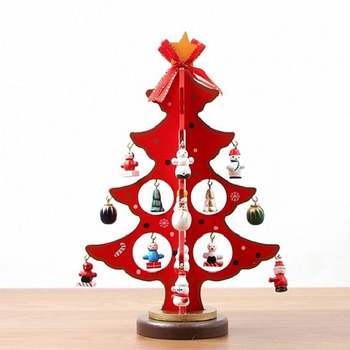 탁상용 VCP655B5 크리스마스 원목트리 빨간방울 오너먼트(25cm)