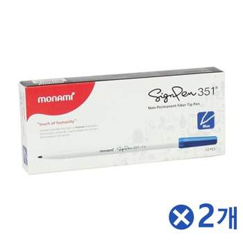 선명한 KE98WK74 나미 수성싸인펜 파란색 12Px2개 고급수성펜