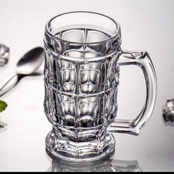 맥주잔 하이볼잔 유리컵 대형 투명 글라스 손잡이잔 카페 홈카페컵 내열 산토리 호프잔 위스키
