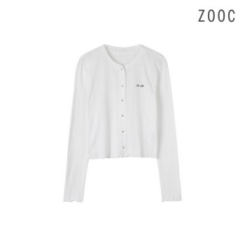[ZOOC][Dual Self] 엠브로이더리 소프트 코튼 가디건 WH_Z252MSM212 [판매중단/오프판매]