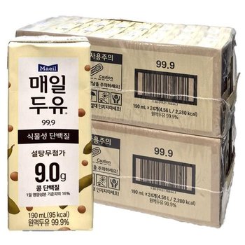 매일두유 99.9 190ml 48팩 원액 진한 두유 (22905322)