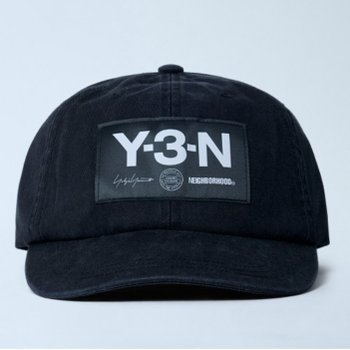 Y3 와이쓰리 X 네이버후드 로고 패치 코튼 베이스볼 캡 블랙 KA0609