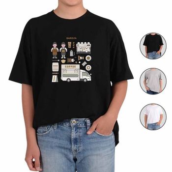 아토가토 카페 바리스타 라떼아트 티셔츠