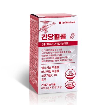 간당혈콜 600mg*60정 5중기능성 건강기능식품 밀크씨슬 바나바잎 코엔자임 홍국