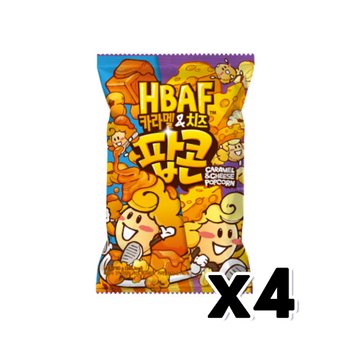 바프 카라멜치즈맛 팝콘 봉지스낵 80g x 4개