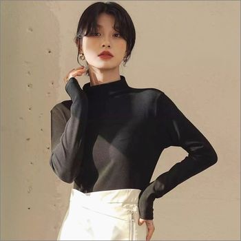 목폴라 FR55IA69 반목티 4컬러 긴팔 이너티셔츠 여자 폴라티 슬림핏
