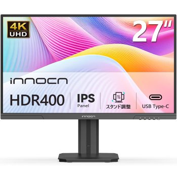 [해외] 이노컨 27인치 모니터 4K UHD 3840x2160 IPS 논글레어 HDR400 회전 VESA 블루