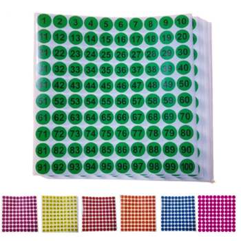 7색 512TZQ55 숫자 100 넘버링 스티커 10매 1000pcs 번호스티커