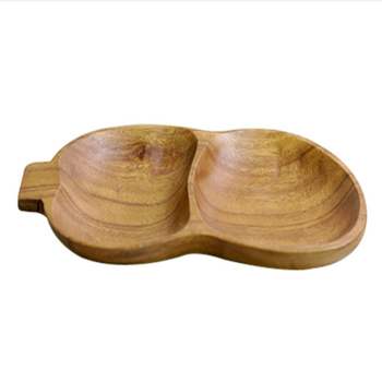 마른안주접시 307KQH36 원목플레이트 2절나눔 찬그릇 아카시아