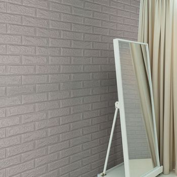 폼블럭 100X20m 연그레이/방수벽지 디자인 보온 방한 보온벽지 단열시트지 붙이는타일 폼벽지