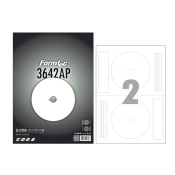 폼텍 PS-3642AP CD DVD 잉크젯 광택 라벨지 2칸 A4 10매
