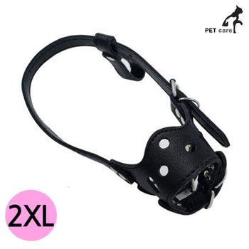 퍼피헛 COOV8138 가죽 애완견 입마개 블랙 XXL