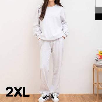 TBZ JJM-SS212 여자빅사이즈일자바지맨투맨세트 2XL