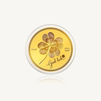 럭키 크로버 코인 골드바 24K 순금 0.1g