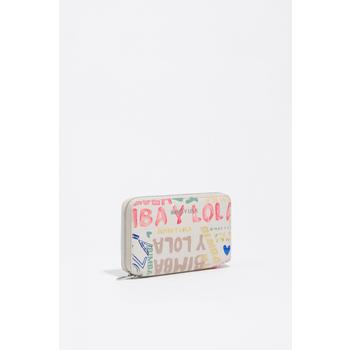 빔바이롤라 아이보리 로고 프린트 지퍼 장지갑 252BBR301.10401 BIMBA LOGOS IVORY