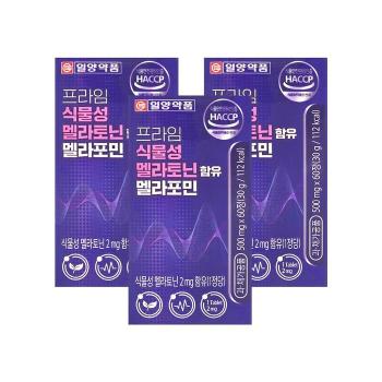 일양약품 프라임 식물성 멜라토닌 함유 멜라포민 500mg 60정 3개/mjc (S33713081)