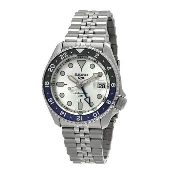 [해외] Seiko 세이코 5 스포츠 GMT 오토매틱 실버 다이얼 배트맨 베젤 남성용 시계 7275614
