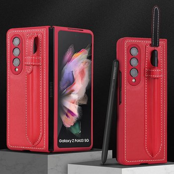 갤럭시Z폴드3 제트지 펜 슬롯 수납 슬림 리얼 가죽 핸드폰 케이스