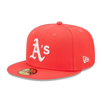 [해외] 뉴에라 모자 MLB Athletics Lava Highlighter Logo 59FIFTY Fitted Hat - Red 854000