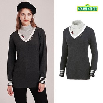 세서미스트리트 골프 여성 메리노울 니트 풀오버 2종 택1