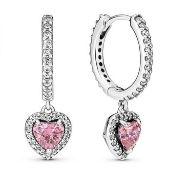 [해외] Pandora 우먼 Sparkling Halo 하트 Hoop 귀걸이 291445C01 1320249