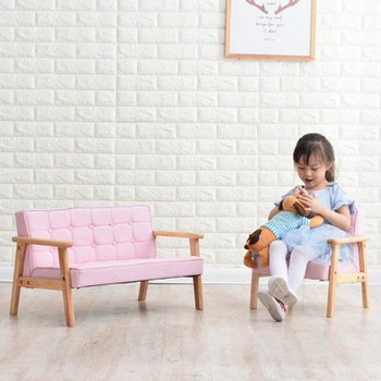 우든패브릭소파-1인 3 color (애쉬블루,소프트핑크,딥블루) 유아원목소파