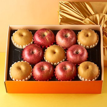 호남청과 119/ 광주 서구 매월동 954 [작심밀도]낭만과일 명품 사과.배 혼합세트4호 5kg(사과6입,신고배5입) / 보자기