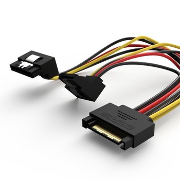 엠비에프 SATA POWER 15P 클립형(ㄱ자) 전원 Y 케이블 20CM [MBF-SATA-RAY20][MB772]