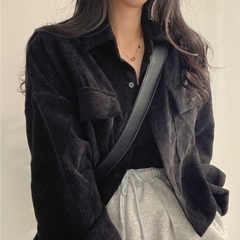 여자 직장인 가을 출근 룩 코듀로이 셔츠 자켓 코디 (HSJ-WF2DB17)