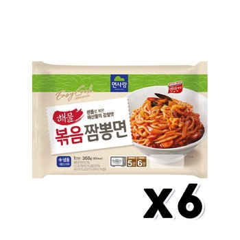 면사랑 해물볶음짬뽕면 즉석용기면 368g x 6개