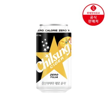 롯데칠성음료(주) [신상] 칠성사이다 제로 유자 355ml x 24캔