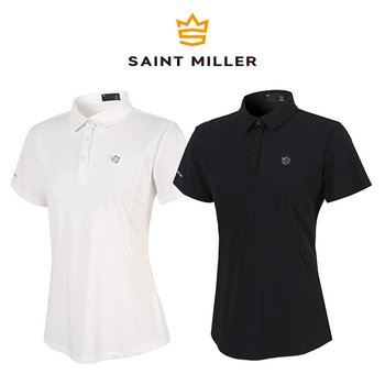 (주)위즈바이 [세인트밀러] 엘리스 여성 골프 카라 스판 라인 반팔 티셔츠 22MTS04