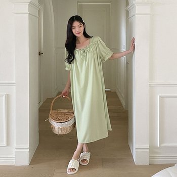 [공구우먼] [제작] [리얼핏]킨다 면모달 파자마 원피스 70828 빅사이즈 여성홈웨어