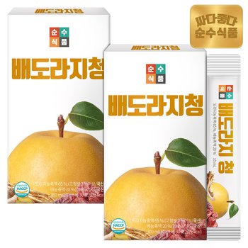 순수식품 배도라지청 스틱 2박스(60포) 도라지배청 도라지배즙 배도라지즙