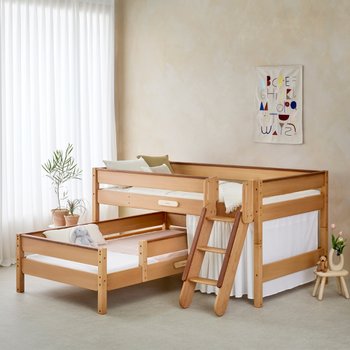 CHUZHOU SOOPSORI Co.,Ltd. 우드베어키즈 ㄱ자형 이층침대 원목 어린이 가구 어린이침대