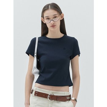 [신세계백화점](25SS) 키르시 플레인 슬림핏 티셔츠 [다크 블루]