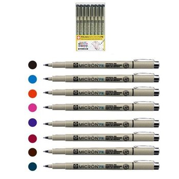 고품질 중성펜 피그마 마이크론 8색 PN세트 중성펜 필기구 학용품 ...