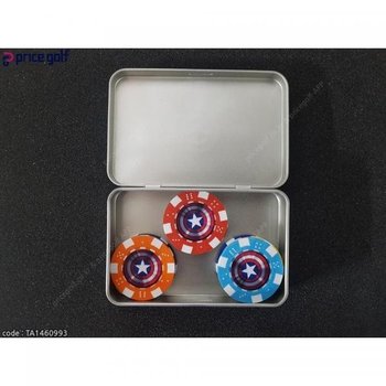 배팅용 카지노칩 볼마커 10색상 실버틴케이스세트 TA1460993