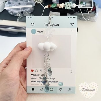 비구름 키링 비 내리는 구름 키링 참 백참 백꾸 가꾸