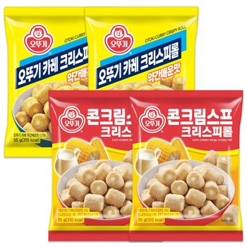 오뚜기 2종 크리스피롤 콘크림스프55gx2개+카레 약간매운맛55gx2개